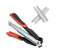 Alicates para anillas de cerdo tipo C, alicates para anillas de jaula con 50 anillas de 8 mm de diámetro interior, mango ergonómico antideslizante para la reparación de cercas para