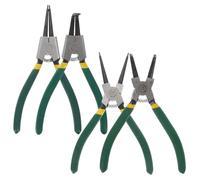 Alicates para Anillos de Retención de Acero, Resorte, 7 Pulgadas | Juego de Puntas Rectas y Curvas, Uso en Retenes y Juntas, Color Verde, para Taller Mecánico