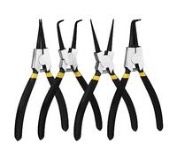 Alicates para Anillos Elásticos y de Presión con Mangos Antideslizantes - para Arandelas Internas y Externas - 4 Piezas