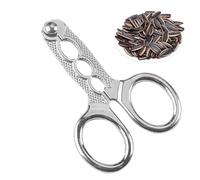 Alicates para cascanueces: abridor de cáscaras de nueces estilo tijera con diseño de agarre fuerte, construcción de metal duradero para facilitar el agrietamiento, utensilio de cocina multifuncional p