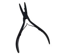 Alicates para Extensiones de Cabello Pinza de acero inoxidable plateado 5 pulgadas, alicate for extensiones cabello con agujero, herramientas eliminación anillo for queratina, 1 ud(Black)