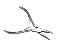 Alicates para extensiones de cabello Pinza de acero inoxidable plateado 5 pulgadas, alicate for extensiones cabello con agujero, herramientas eliminación anillo for queratina, 1 ud(PLIER-Big Silvery)