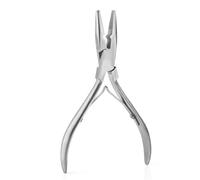 Alicates para extensiones de cabello Pinza de acero inoxidable plateado 5 pulgadas, alicate for extensiones cabello con agujero, herramientas eliminación anillo for queratina, 1 ud(Silvery)