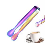 Alicates para hielo de azúcar - Mini pinzasde acero inoxidable 304 para cubos de azúcar, hielo, rodajas de limón | pinzaspara servir aperitivos compactas y duraderas de 11x1,7 cm para galletas, malv