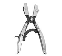 Alicates para pellizco de manguera, mordazas de trinquete, herramienta de acero profesional universal giratoria para mantenimiento de tuberías de refrigerante de freno de radiador (8 pulgadas)