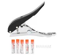 Alicates para perforar agujeros de 8 mm, alicates para ribetear con 5 brocas avellanadas para tarjetas, películas rígidas y madera fina, herramienta de perforación de un solo