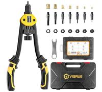 Alicates para tuercas remachables VIGRUE | Juego de 200 manguitos roscados | Universal | 7 mandriles intercambiables