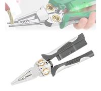 Alicates pelacables 8 en 1, función de medición de electricidad, para cortar y tirar de cables, tijeras de cable para raspar y presionar cables (gris)
