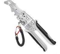 Alicates pelacables 9 en 1 para electricistas con resorte, cortador de cables y herramienta crimpadora para cables de 0,8 mm a 1,6 mm, función de llave de 8 mm/10 mm, Com(B)