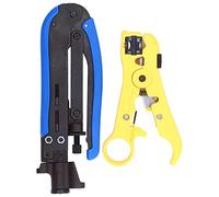 Alicates Pelacables Juego de alicates para engarzar Herramienta multifunción Ajustable Profesional para extrusión de Cable coaxial RG59 RG6 RG11 UTP STP Par Trenzado Construcción