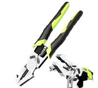 Alicates pelacables para cables eléctricos, 23 cm, resistentes alicates de crimpado y de corte, pelacables para pelar cortes, prensar columnas, envoltura y abrazaderas