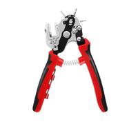 Alicates perforadores de acero inoxidable 6 en 1, herramienta manual versátil para cinturones, hojas de cobre/aluminio (≤0,3 mm), tela y cartón, resistente al óxido, agarre ergonómico