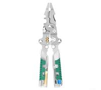 Alicates plegables para pelar cables con pruebas de voltaje, funciones de corte y crimpado de cables, herramienta manual de acero de alto carbono con agarre de goma para electricista y tareas de