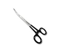 Alicates profesionales de pesca de acero inoxidable, alicate de guisante, mango negro multiusos, paquete de 1 unidad (curvo de 14 cm, 1)