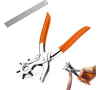 Alicates Sacabocado Agujero, Perforadora Cuero, Perforadora de cinturón, Sacabocados Cuero, Agujereador de Cinturones, Hacer Agujeros Cinturon para Piel, Correas, Tarjetas, Goma y Más, 2-4.5 mm