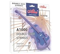 Alice Cuerdas de contrabajo, cuerda de bajo doble núcleo de acero para práctica y rendimiento, tono equilibrado y vigoroso, adecuado para guitarra de bajo 3/4