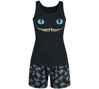 Alice im Wunderland Alicia en el País de Las Maravillas Gato Chesire - Smile Mujer Pijama Negro M 100% algodón Regular