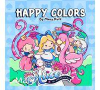 Alice in Wonderland Coloring Book: 27 Cute and Easy Kawaii Designs for Relaxation and Stress Relief | Fantasy Scenes, Tea Party, Magical World and More