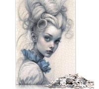 Alice in Wonderland Puzzle Imposible,desafío for Adults Entretenimiento Creativo 1000 Piezas Obra De Arte De Juego De para Adultos Y Niños Mayores De 12 Años 1000pcs (75x50cm)