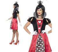 Alice IN Wonderland Reina de Corazones Mujer Cuento Hadas Disfraz Tallas XS-XL