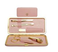 Alice Wheeler Bee - Juego de aseo de manicura de acero inoxidable de 5 piezas (rosa)