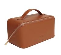 Alice Wheeler Estuche de napa vegana para belleza, organizador plegable, Tan, Talla única, Estuche de belleza plegable