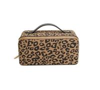 Alice Wheeler Estuche de tren mediano con estampado de leopardo oscuro