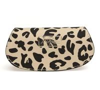 Alice Wheeler Funda para gafas, exterior de cuero vegano, interior de terciopelo, 13,5 x 7,5 cm, leopardo liso cebra, Leopardo claro, 13.5 X 7.5 Centimeters