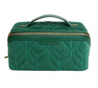 Alice Wheeler London - Estuche de terciopelo para viaje, organizador de belleza, 24 x 12 x 12 cm, cremallera dorada, Teal, Viajes de lujo