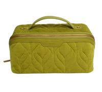 Alice Wheeler London - Estuche de terciopelo para viaje, organizador de belleza, 24 x 12 x 12 cm, cremallera dorada, verde lima, Viajes de lujo