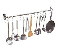 Alicemall Colgador de Utensilios de Cocina de 15 Ganchos de Acero Indoxible Barra para Cocina con Ganchos S