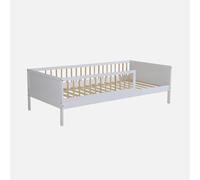 Alice's Garden swe ama Infantil Pino Natural con somier de láminas Incluido, 90cm Blanco - 195x95.5x60 cm