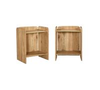 Alice's Garden sweeek-Mesita de Noche exótica de Madera de Acacia 2 Niveles, Set de 2 Natural - 40x30x50 cm