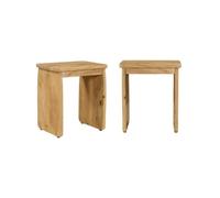 Alice's Garden sweeek-Mesita de Noche, Mesa Auxiliar exótica de Madera de Acacia, Set de 2, ASHA, Natural, 40x30x45 cm