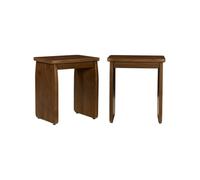 Alice's Garden sweeek-Mesita de Noche, Mesa Auxiliar exótica de Madera de Acacia, Set de 2, ASHA, Nogal, 40x30x45 cm | Asha