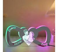 ALICESER Espejo con luz LED personalizada con nombre de corazón para pareja, lámpara acrílica LED, para el día de San Valentín, boda, cumpleaños, regalo para mamá, esposa, novia (estilo 10)