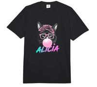 Alicia - Bonito Nombre de niña con simpático Gato Comfort Colors Adult Heavyweight T-Shirt