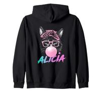 Alicia - Bonito Nombre de niña con simpático Gato Sudadera con Capucha