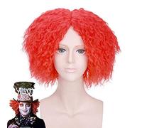 Alicia en el país de las maravillas 2 Sombrerero loco Tarrant Hightopp Cosplay Peluca Corta Naranja Resistente al calor Pelo sintético Perucas Disfraz Pelucas PL-756