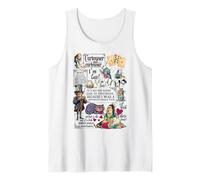 Alicia en el país de Las Maravillas Personajes Lewis Carroll Ilustración Camiseta sin Mangas