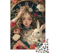 Alicia en el País de Las Maravillas Set De 1000 Piezas Papel Reciclado Puzzle Familiar Aficionados A Los Fácil Almacenar Rompecabezas Atractivo Horas Entretenimiento 52x38cm/1000pcs