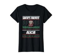 Alicia Favorita de SantaFunny Christmas Alicia Nombre Camiseta gráfica económica