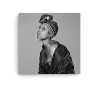 Alicia Keys Póster Blanco y Negro Pintura Decorativa Lienzo Arte de Pared Salón Póster Dormitorio Pintura, Arte de Pared Impresión de Imagen Moderna Decoración de Habitación Familiar 28 x 28 Pulgadas
