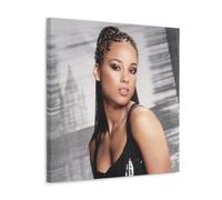 Alicia Keys Póster de Belleza Pintura Decorativa Lienzo Arte de Pared Salón Póster Dormitorio Pintura, Arte de Pared Impresión de Imagen Moderna Decoración de Habitación Familiar 24 x 24 Pulgadas (60