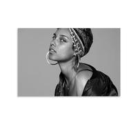 Alicia Keys Singer Póster Pintura Decorativa Lienzo Arte de Pared Salón Póster Dormitorio Pintura, Arte de Pared Impresión de Imagen Moderna Decoración de Habitación Familiar 40 x 60 cm