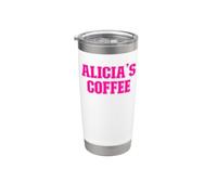 Alicia's Coffee Alicia Nombre Personalizado Vaso térmico de acero inoxidable de doble pared