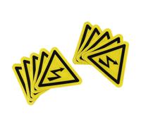 Alide 10 pegatinas adhesivas de PVC para señales de advertencia de electricidad, etiquetas de seguridad para voltaje eléctrico, señalización de peligro en interiores y exteriores, 10 x 10 cm.
