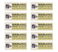 Alide 10 pegatinas de grabación para cámara de coche, aviso de vigilancia y advertencia para salpicadero, para monitorización de vehículos, ventana interior, vídeo.