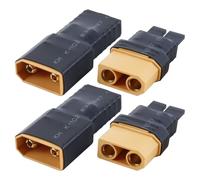 Alide 2 pares compatibles con conector adaptador XT90 hembra a TRX macho, conector XT90 macho a TRX hembra, sin cables para batería LiPo RC, control remoto de aeronaves.
