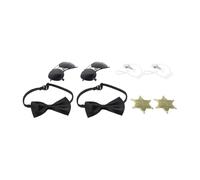 Alide 8 gafas de sol de boda, corbata de propuesta para portador de anillos y juego de seguridad con insignia y auricular para accesorios de boda.